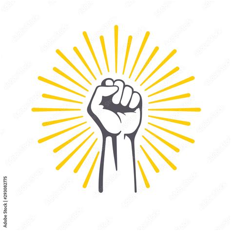 Fist male hand, proletarian protest symbol. Power sign. vector de Stock | Adobe Stock