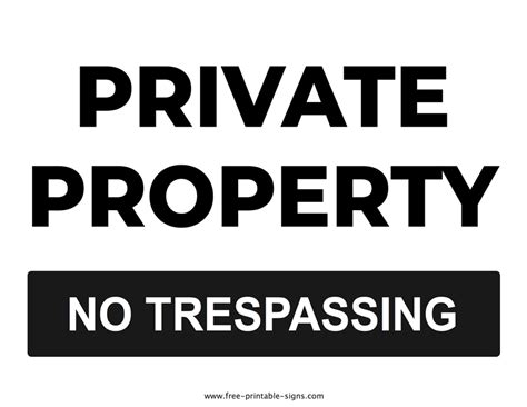 Printable Private Property No Trespassing Sign – Free Printable Signs