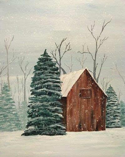 Winter barn | Barn painting, Winter painting, Christmas paintings