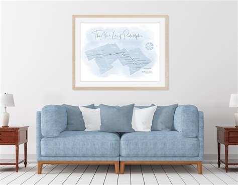 Main Line Philadelphia Map Print Main Line Wall Decor Main - Etsy