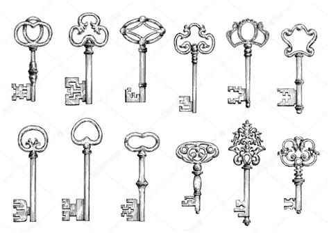 Old skeleton keys sketches set Stock Vector Image by ©Seamartini #101869872