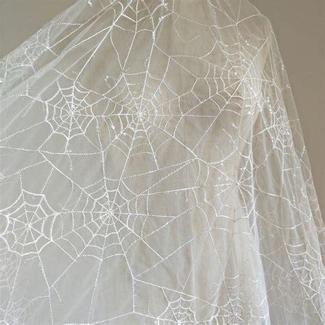 Spider Web off White Embroidery Lace With Sequin Embroidery - Etsy