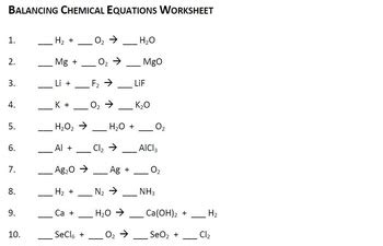 {free} Balancing Chemical Equation Worksheet by Ms Joelle | TPT