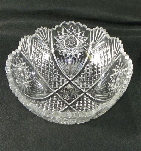 Bargain John's Antiques | Large Antique Cut Glass Bowl marked Libbey - Bargain John's Antiques