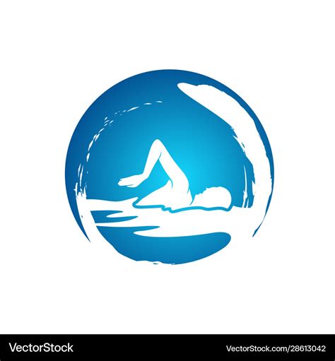 Swimming pool logo template Royalty Free Vector Image