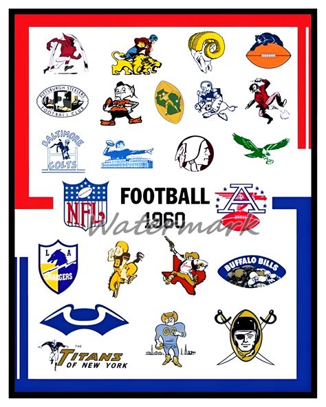 1960 NFL AFL Team Logo's Color REPRINT 8 X 10 Photo Picture | eBay