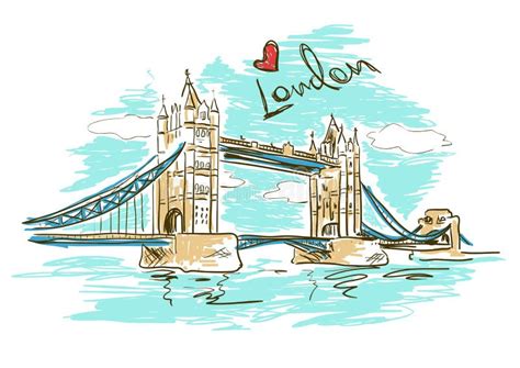 London tower bridge poster stock vector. Illustration of sightseeing - 10526754