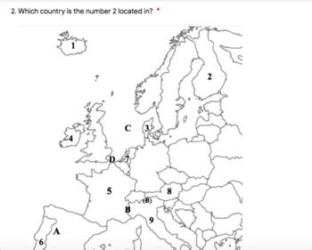 Western Europe Map Quiz by Kelsey Sims | TPT