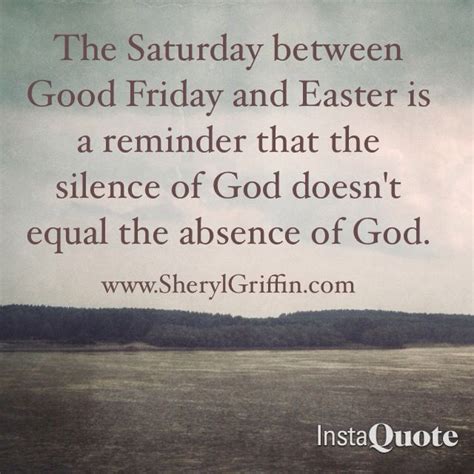 The Saturday between Good Friday and Easter is a reminder that the ...