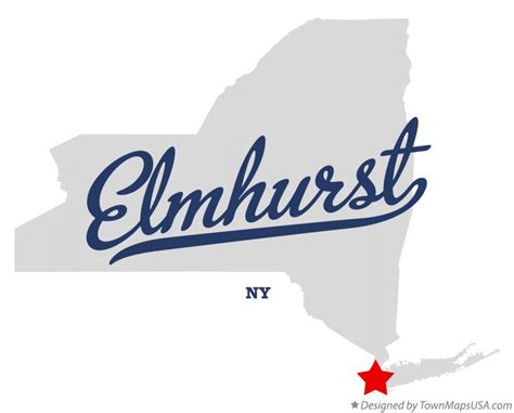 Map of Elmhurst, Queens County, NY, New York