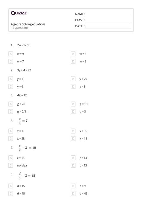 50+ Algebra worksheets for 3rd Class on Quizizz | Free & Printable