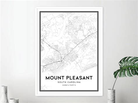 Mount Pleasant Map Print Mount Pleasant Map Poster Wall Art | Etsy