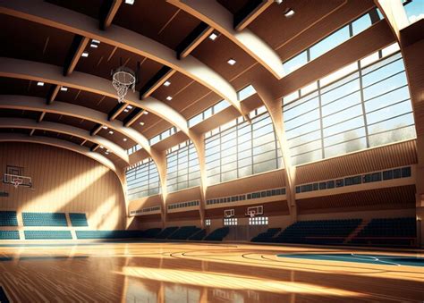 Premium AI Image | Interior High School Basketball Court