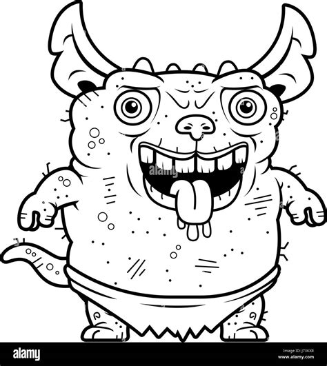 A cartoon illustration of an ugly gremlin standing Stock Vector Image ...