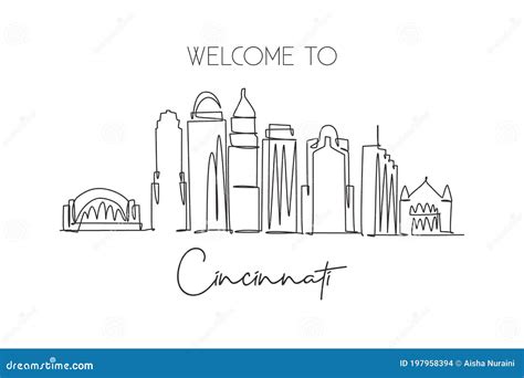 Cincinnati Skyline Silhouette. Vector Illustration | CartoonDealer.com #214647516