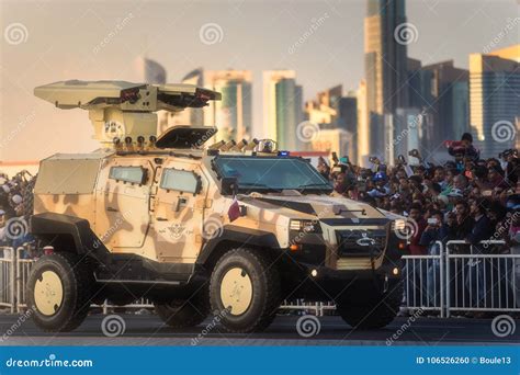 Perform of Military and Civil Vehicles on Qatar National Day Parade ...