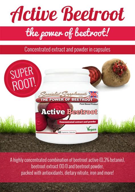 ACTIVE BEETROOT CAPSULES: 2650mg of beetroot goodness. This superfood supplement is packed with ...