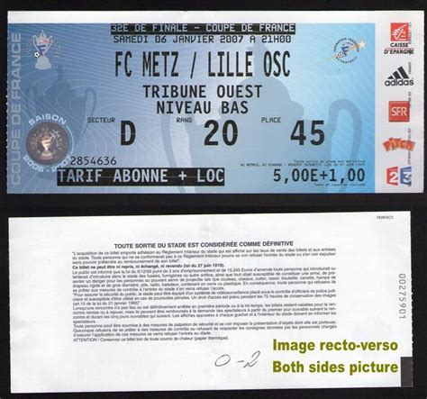 Billet Finale Coupe De France neuf et occasion - Achat pas cher | Rakuten