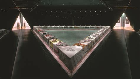 Judy Chicago, The Dinner Party, 1979. Mixed media, 48 × 48 × 3 ft ...