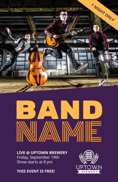 Music Band Name Poster Template | MyCreativeShop