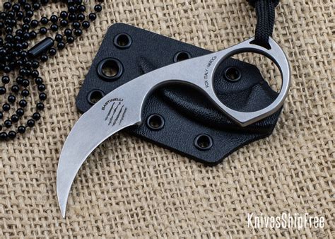 Bastinelli Knives: Pika - Stonewashed N690CO - Karambit by Doug Marcaida