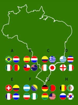 Brazil 2014 football cup groups map circles fotomural • fotomurais estados unidos, Camarões ...