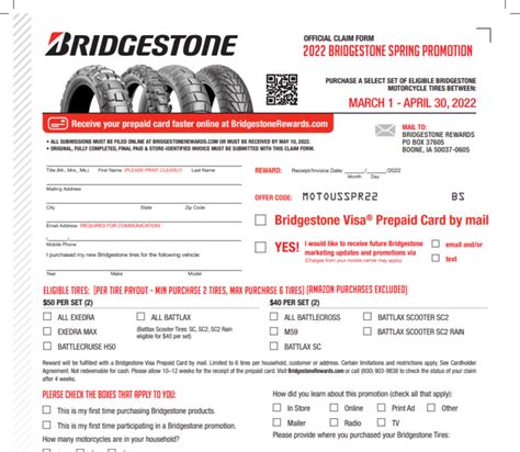 Bridgestone Tire Rebate Form 2022 Auto - Printable Rebate Form