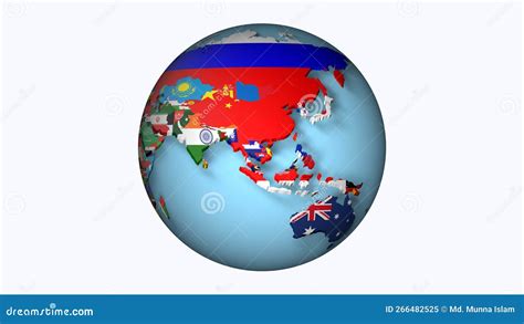 World Globe with Flags on it . Stock Illustration - Illustration of ...