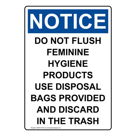 Do Not Flush Feminine Products Sign Printable - Printable Templates