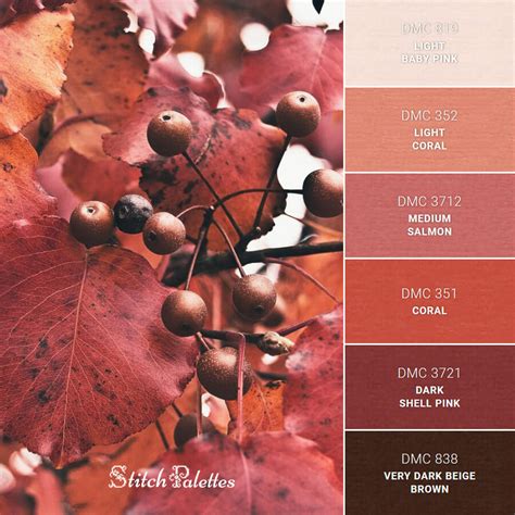 October Afternoon - Embroidery Color Palette (With Thread Codes)