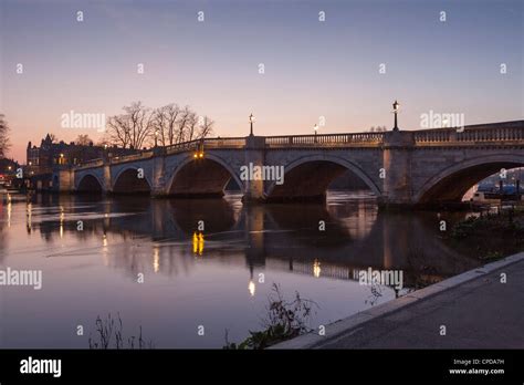 Richmond Bridge at night,Richmond Upon Thames,Surrey,England Stock ...