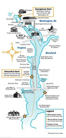 Potomac River Cruise links Georgetown to National Harbor through Alexandria, or can go to ...