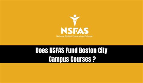 Does NSFAS Fund Boston City Campus Courses?