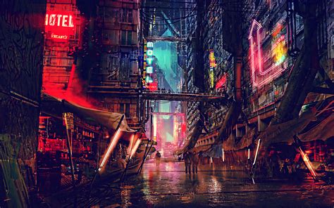 Cyberpunk Landscape Wallpaper 4k