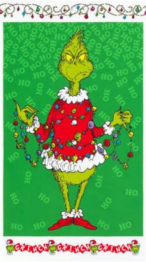 Grinch Panel, Grinch Fabric, Robert Kaufman, Grinch Panel Holiday, Dr. Seuss, ADE20994223 ...