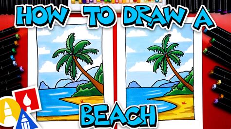 How To Draw A Beach Landscape - Art For Kids Hub