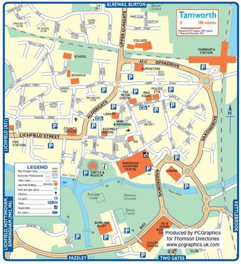 Tamworth map | City maps, Map, Travel