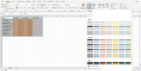 How to Create a Table in Excel