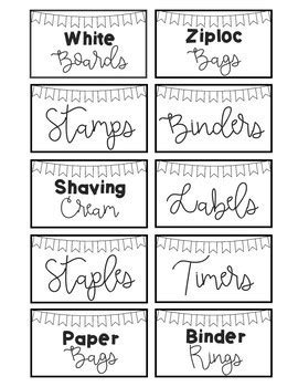 Black and White Classroom Labels EDITABLE by The Dennis Crew | TPT