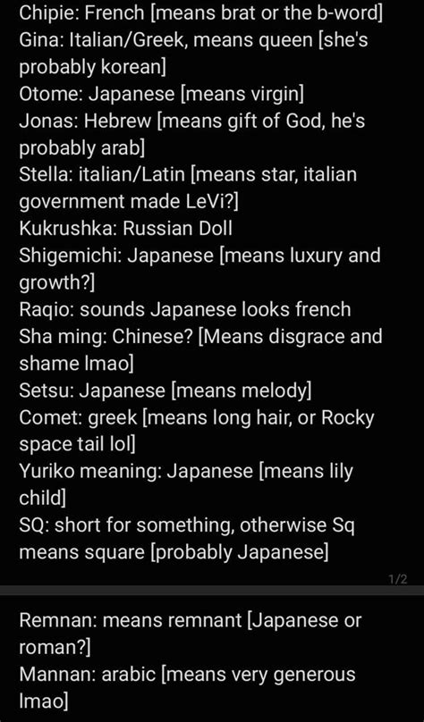 Each gnosia characters Nationalities based on their name origins [with exceptions] : r/Gnosia_