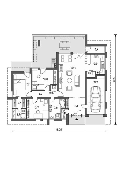 Projekt bungalovu Linear 324 | Energy-Domy Little House Plans, Planer, House Plans Mansion ...