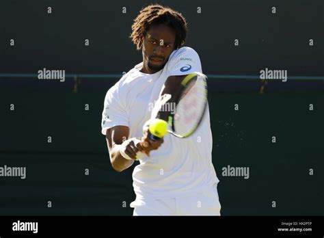 GAEL MONFILS FRANCE THE ALL ENGLAND TENNIS CLUB WIMBLEDON LONDON ENGLAND 30 June 2015 Stock ...