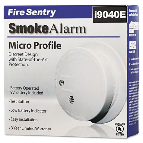 Battery-Operated Smoke Alarm Unit, 9V, 3.88" Diameter - Reparto