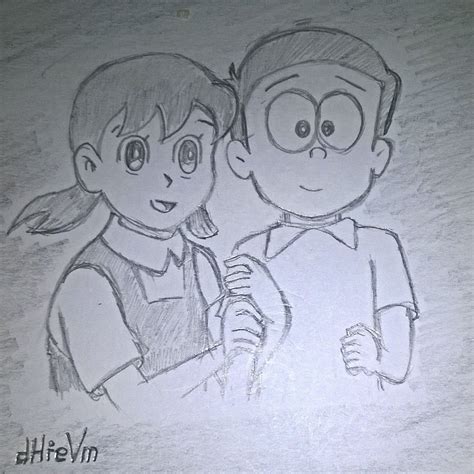 Nobita And Shizuka Sketch