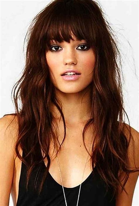 Long hair with blunt fringe #avedaibw | Oval face hairstyles, Long hair styles, Long hair with bangs