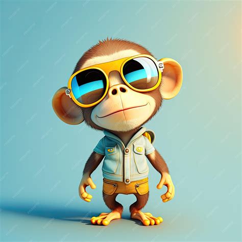 Premium Photo | Funny monkey wearing sunglasses on a colorful background generative ai