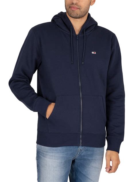 Tommy Jeans Regular Fleece Zip Hoodie - Twilight Navy | Standout