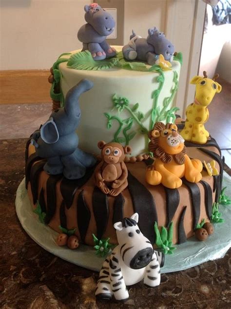 Safari baby shower cake - Decorated Cake by Michelle - CakesDecor