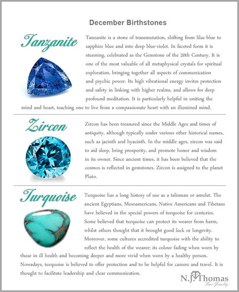 December Birthstones: Tanzanite, Zircon, Turquoise | Birthstones meanings, Crystals and ...