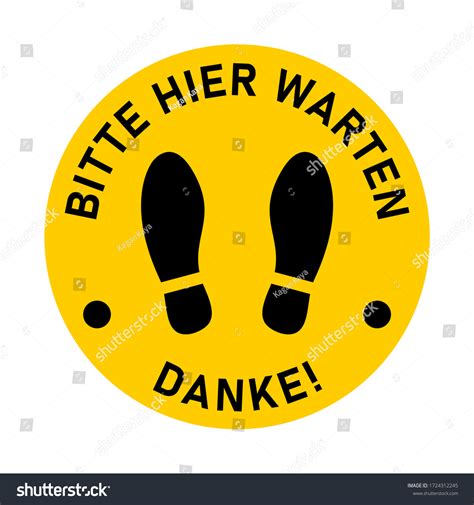 Bitte Hier Warten Danke Please Wait Stock Vector (Royalty Free) 1724312245 | Shutterstock